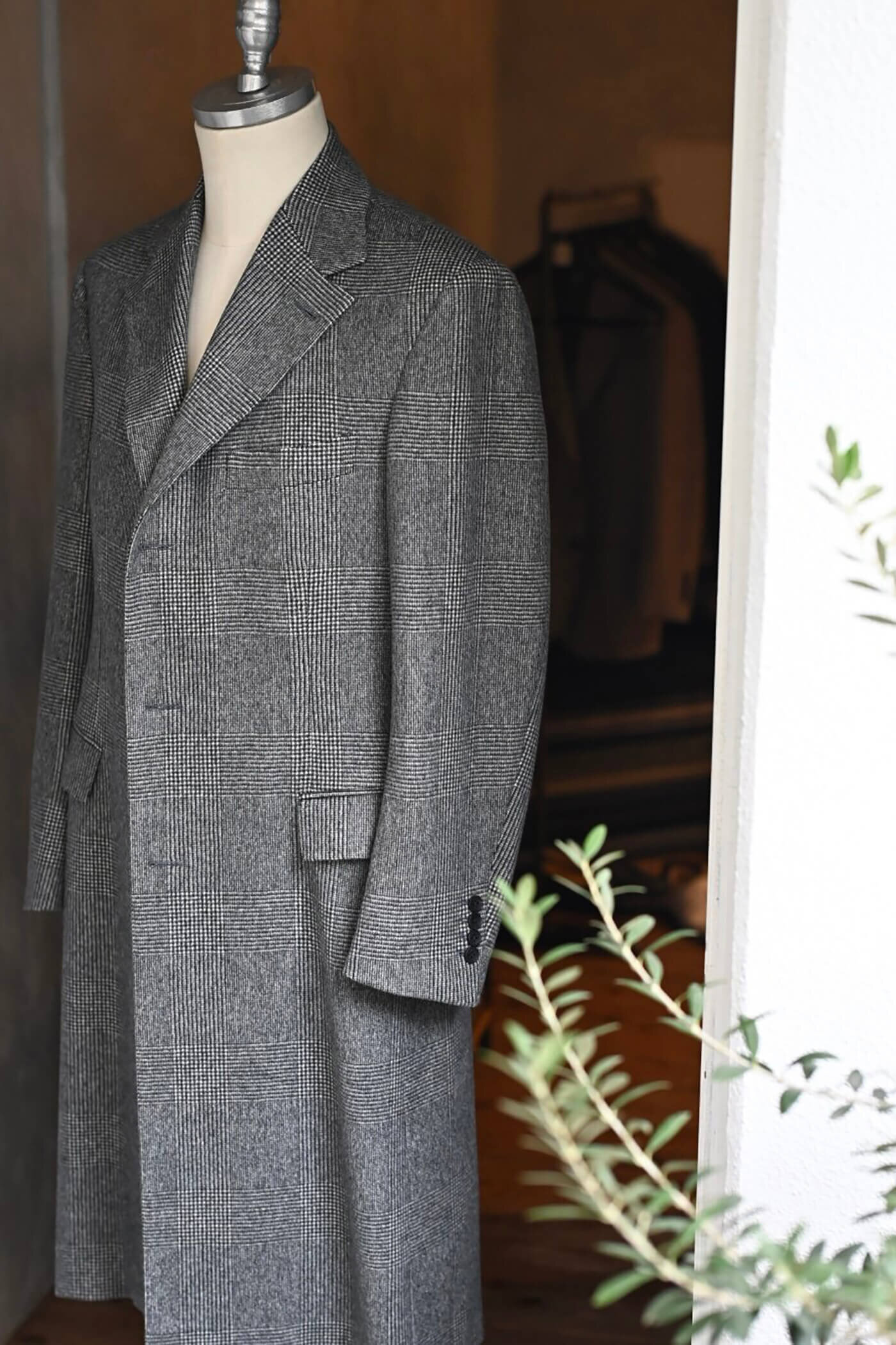 ロロピアーナ グレンチェック カシミヤコート