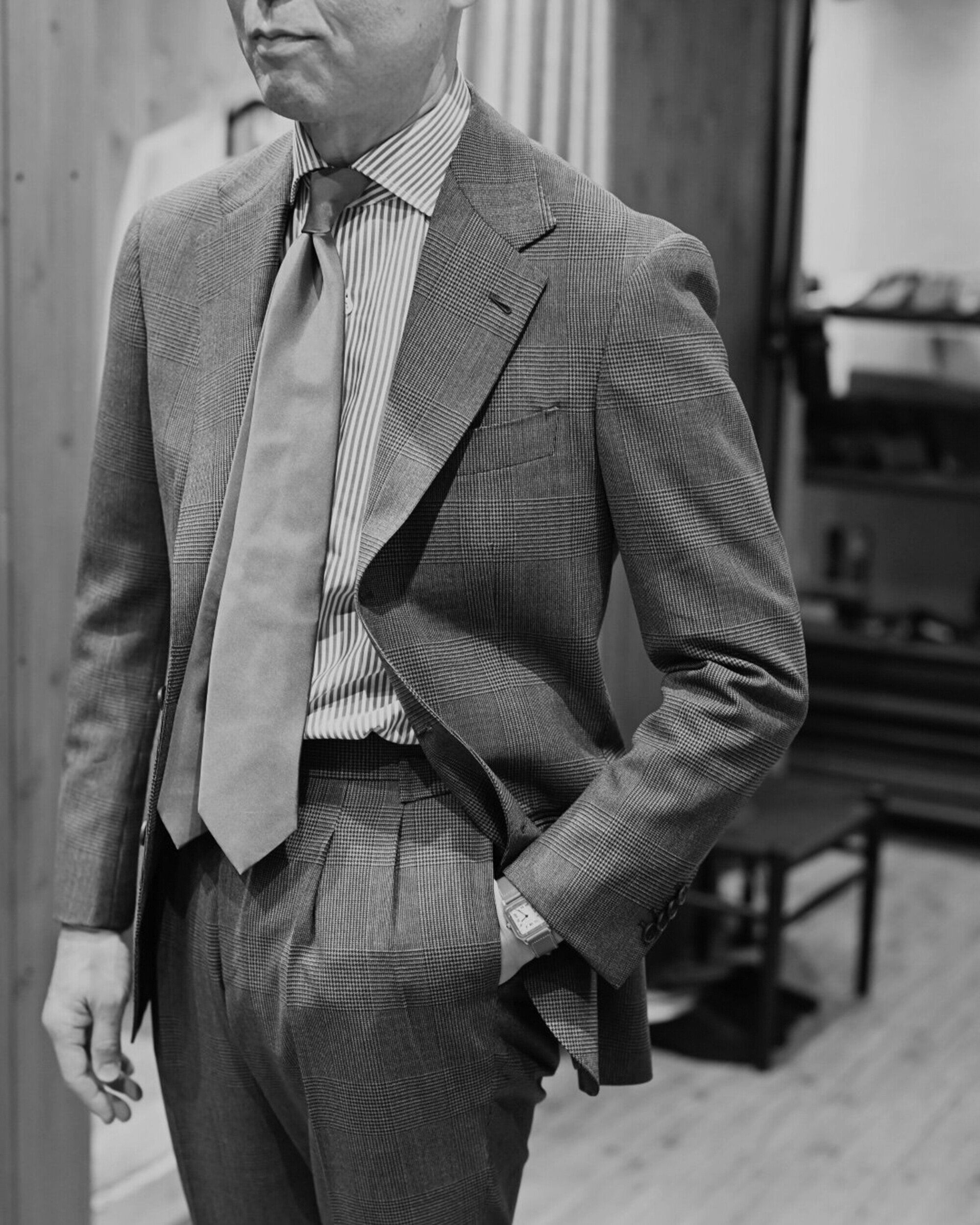 春夏を楽しむ"VBC 4PLY"のグレンチェックスーツ